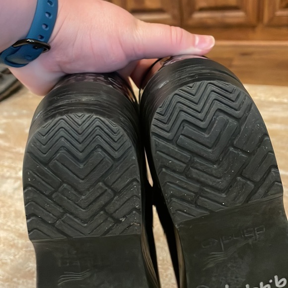 DANSKO 39 black silver cheetah print nursing career shoes - Picture 4 of 4